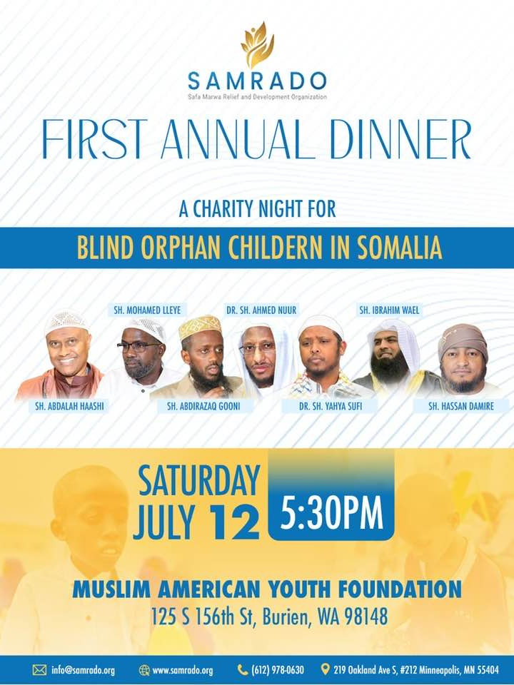 First Annual Dinner — A Charity Night for Blind Orphan Children in Somalia